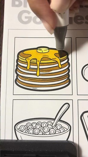 How to color pancakes!! 🥞✨ Satisfying Coloring Video #coloring #coloringbook #satisfyingcoloring