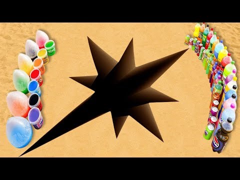 Big Toothpaste Eruption from Christmas Star pit, Balloons Fanta, 7up, Mtn Dew, Coca Cola vs Mentos