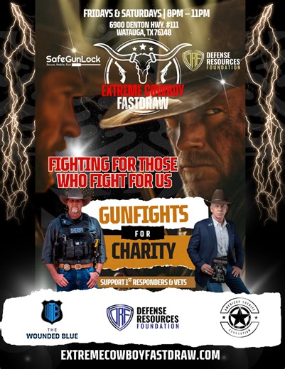 150K views · 1.8K reactions | Fight for those who fight for us with Gunfights for Charity, an intermediate dueling sport in the Dallas/Fort Worth area. Use your skills to hustle cash while supporting first responders dead veterans. extremecowboyfastdraw.com #FirstResponders #veterans #cowboyfastdraw #extremesports #shooting | Extreme Cowboy Fastdraw | Facebook