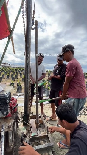 Lowering Iron Pipes Manually into Deep Holes with Stability #trendingreels #construction #waterdrilling #tools | Calvin Dalbert