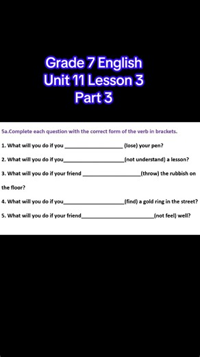 Grade 7 English Unit 11 Lesson 3 Part 2#grade6to12englishhub #englishlessons #english #fyp