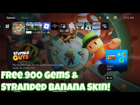Stumble Guys PS5 PS Plus Free 900 Gems & Stranded Banana Skin!