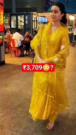 Shraddha Kapoor Spotted Airport ₹3,708 Aachho Dahabi Gotapatti Cotton Suit Set#shorts