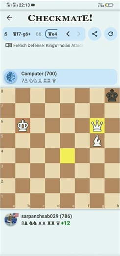 playing chess with Computer on ( 700 )|| #chess #computerchess #chessplayer #chessshorts #viralreel