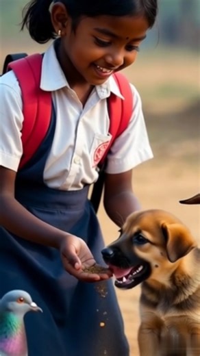 A Little Girl’s Kindness: Feeding Stray Puppies