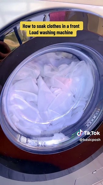 How to soak clothes in a front load washing machine #basicposh #houseoftiktok #washingmachine #cleantok