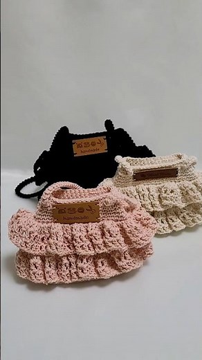 [Crochet] Frill Lovely Jet Flip Bag Knitting / Frill Z Flip Bag / Mobile Phone Bag Knitting