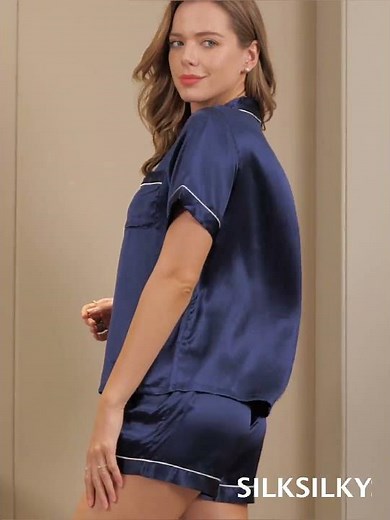 Pure Silk Summer Short Pajamas Set TZ001