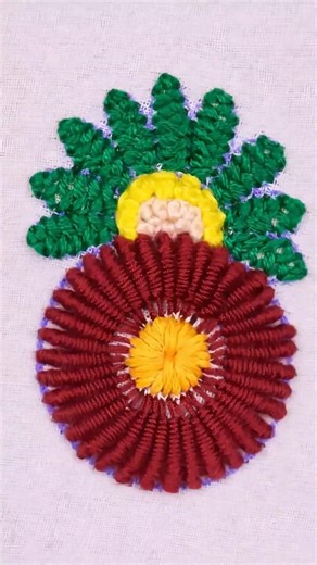 Simple Hand Embroidery Flower Design #shorts #viral #trending #youtubeshorts