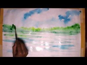 Watercolor simple landscape I drawing at home easy