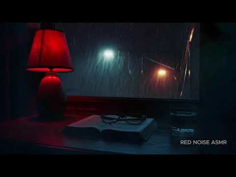 Heavy Rain on Window • Deep Red Noise for Instant Sleep & Insomnia Relief (Dark Red Screen)