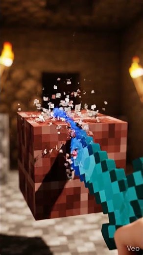 Cutting Nether Bricks in Minecraft 🟥 (AI ASMR)