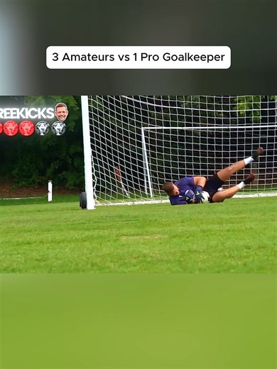 3 Amateurs Take on a Pro Goalkeeper in Epic Showdown