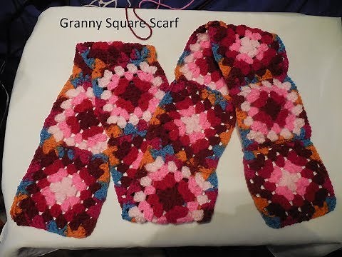 How to Crochet a Granny Square Scarf