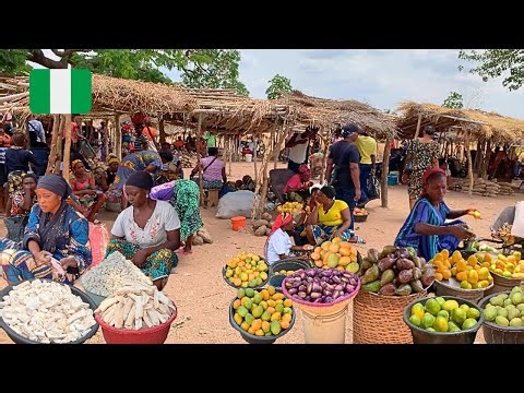 Rural African Street Food Market in Nigeria 🇳🇬 West Africa