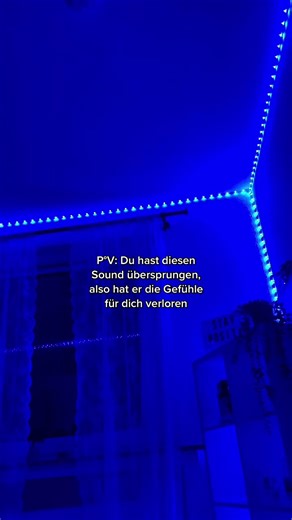 Calm Bedroom Ambiance with Blue LED Strip Lights