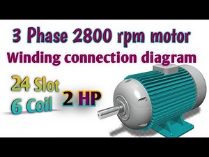 3 phase motor connection diagram|2 hp 2800 rpm 3phase motor winding connection diagram