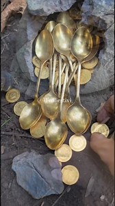 Wow! Gold spoon and coins 😱💰 #TreasureMystery #treasurecontent 👉Disclaimer: This video is edited and made for entertainment and storytelling purposes only. It does not represent real treasure. Thank you for understanding | Wenlie's Tivi