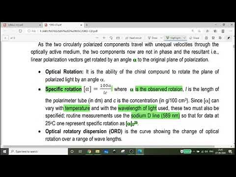 Semester 3 M.Sc.Chemistry , Chirooptical spectroscopy- ORD- CD, Cotton Effect's
