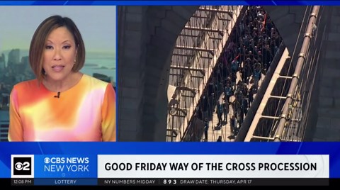 Way of the Cross procession makes its way across Brooklyn Bridge