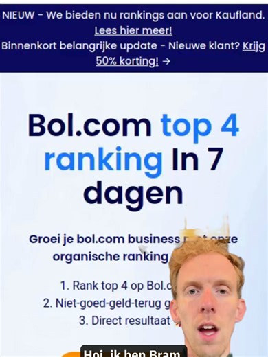 Wil je meer zichtbaarheid en meer sales op Bol.com? 🚀 Wij zorgen ervoor dat jouw producten hoger ranken in de zoekresultaten met onze in-house ontwikkelde Bol.com SEO service. Versla de concurrentie en groei sneller. #BolCom #BolSEO #EcommerceGroei #MeerSales #OnlineVerkopen #MarketplaceSEO #EcommerceNL #BolVerkoper #DigitaleGroei