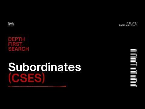 DFS 5 | CSES Subordinates | Graph Theory