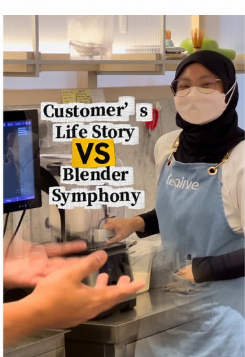 Every time making a Tealive smoothie: Customer talks, blender sings “I hear your voice…” loud. #TealiveSG #TealiveAsia #tealivesmoothie