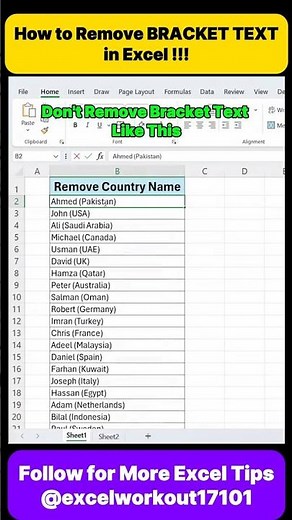 How to Remove All Brackets Text in Excel | Master Your Excel Skills | 2025 Excel365 Tips & Tricks