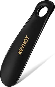 Plastic Shoe Horn 7.3 Inch, Travel Size Small Shoehorn, Portable Mini Shoe Spoon Short for Men Women Kids Seniors(1PC Black)