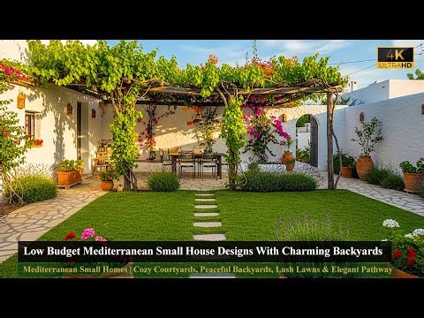 Low Budget Mediterranean Small House Designs With Charming Backyards, Lush Courtyards