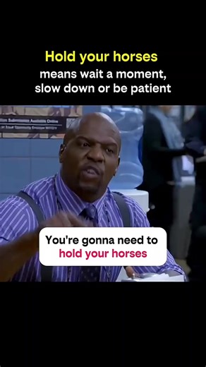 Stop using Common sentences and learn this!!! Use this and sound more advanced instantly 👇 Hold your horses 🐴 🐎... means wait a minute or slow down or be patient . #advancedenglishexpression #fypシ゚viral #speakfluently #unfreezemyaccount #englishteacher