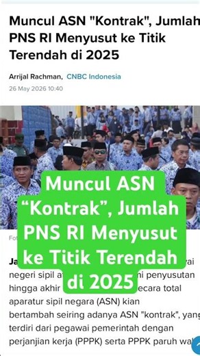 Muncul ASN “Kontrak” PNS RI Menyusut ke Titik Terendah di 2025! Cek info 👇