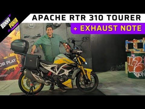 Modified TVS Apache RTR 310 for touring and racing : walkaround first look review. Plus exhaust note