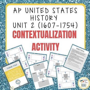 AP US History APUSH Unit 2 Context Practice Activity 1607-1754 Colonial Society