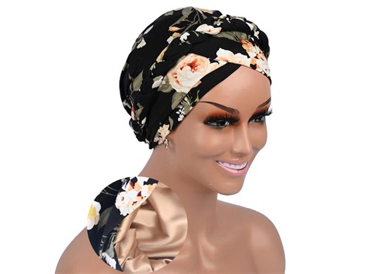 Soft Chemo Satin-lined Headwear for Women: Sensitive Scalp Caps, Pre Tied Turban - Etsy