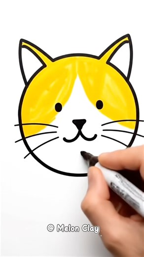 How to Draw a Simple Cat | Cách Vẽ Con Mèo Đơn Giản