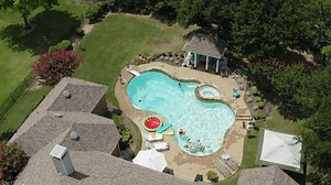 Aerial View Backyard Swimming Pool Party Stock Footage Video (100% Royalty-free) 1107502861 | Shutterstock