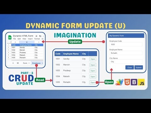 📰3. CRUD : Update - Google Sheet Data to HTML Table | Interactive Form