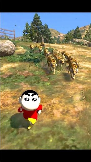 Shinchan 🤣 Build A Tree House🌲From The Tigers Attack ⚠ #gta5telugu #shinchan #bandage_yt