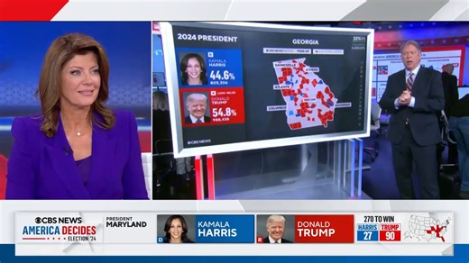 16K views · 93 reactions | CBS News currently rates Georgia as a toss-up. CBS News' Major Garrett breaks down what the presidential vote looks like in the battleground state so far: | CBS News | Facebook