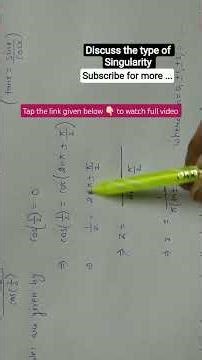 tan ( 1/ z) Discuss the Singularity #complexanalysis #singularity #education #highermathematics
