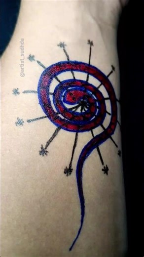 Diy temporary tattoo desing 🐍 snake😱💫 #shorts #tattoo #trending #satisfying #youtubeshorts
