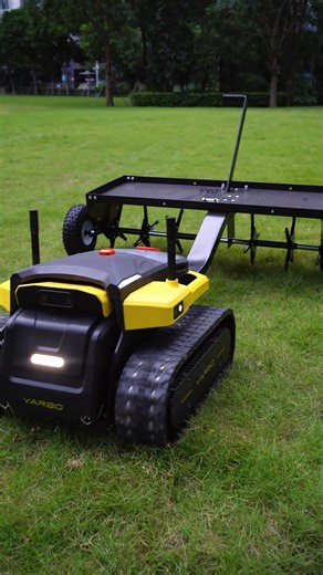 Check out how Yarbo transforms into an aerator! 🌿🚜 With its versatile tow hitch, Yarbo effortlessly tows various yard equipment. Enjoy the oddly satisfying experience of Yarbo's tow hitch in action. #Yarbo #robotics #lawnmower #oddsatisfaction #yardcare | Yarbo