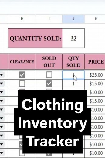 Clothing Inventory Template, Clothing Business Inventory Tracker Excel Spreadsheet Google Sheets
