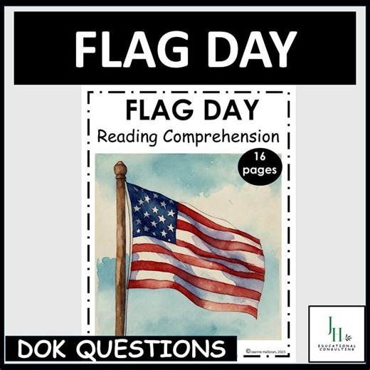 Flag Day Reading Comprehension Activities | Middle School Worksheets | DOK Questions | Digital PDF - Etsy