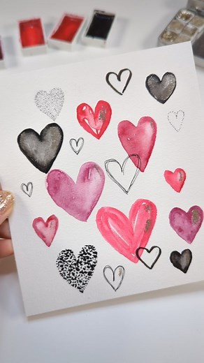 21K views · 299 reactions | ❤️勺 WATERCOLORS Valentine's Card IDEA ❤️...