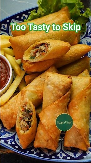 Easy Spring Rolls recipe 🤤 #reels #superchef #food #createthemagic