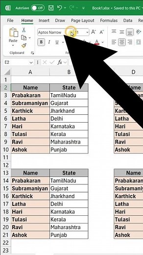 Excel Tips for New Font Aptos Narrow vs Calibri | Prabas MS Office