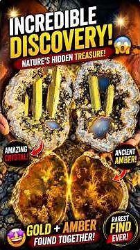 We Found GOLD CRYSTALS & ANCIENT AMBER Hidden Inside These Rocks — The Rarest Discovery Ever! #asmr