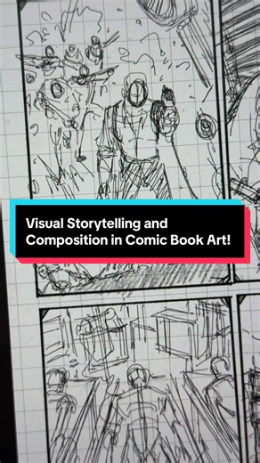 Composition is the key to to telling a clear, visual story! ✍️ When you create comic book art, composition is the most important aspect to visual storytelling! It is what gives your basic drawing clarity and helps us move from one panel to the next! • • • • #comicbookart #comicbooks #comicbookartist #arttok #artistsoftiktok